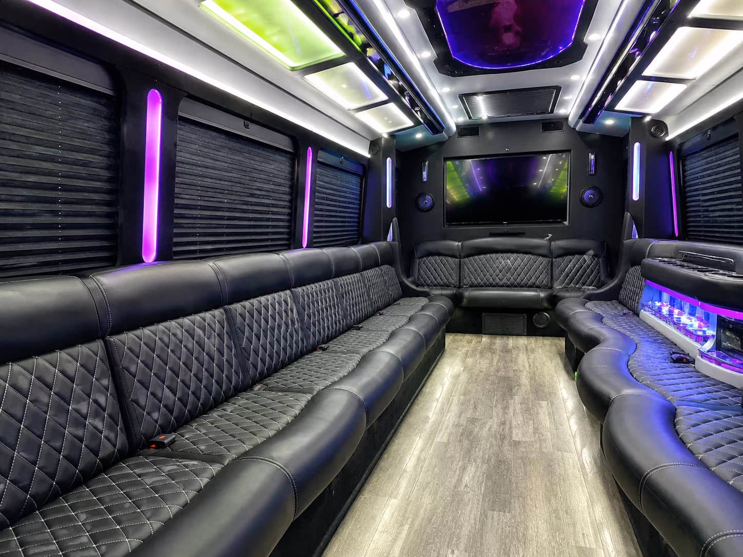 Virginia Beach Birthday, Sweet 16, & Quinceañera Transportation party bus exterior