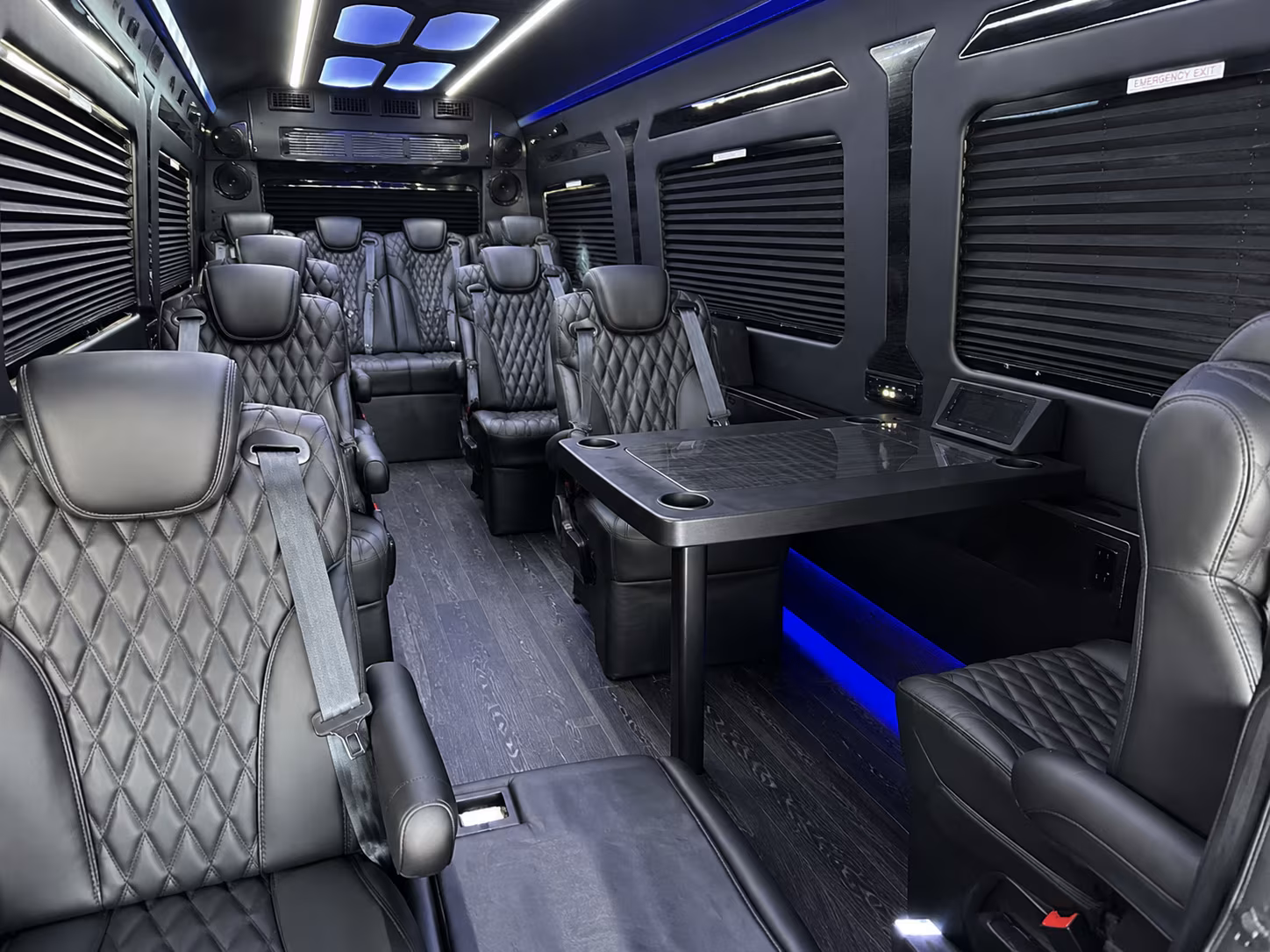 Virginia Beach School Event Transportation party bus interior
