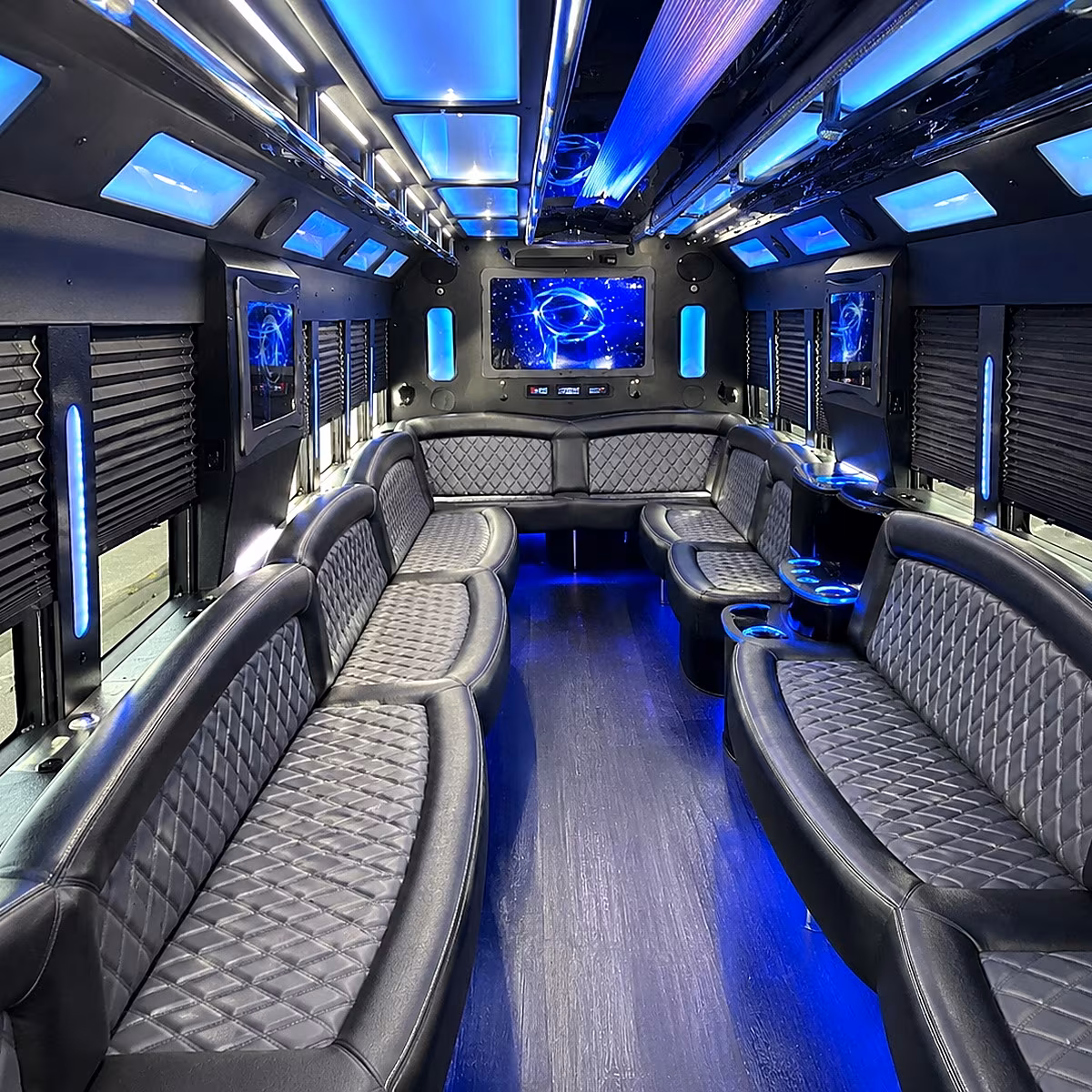 Virginia Beach Sporting Event Transportation party bus interior