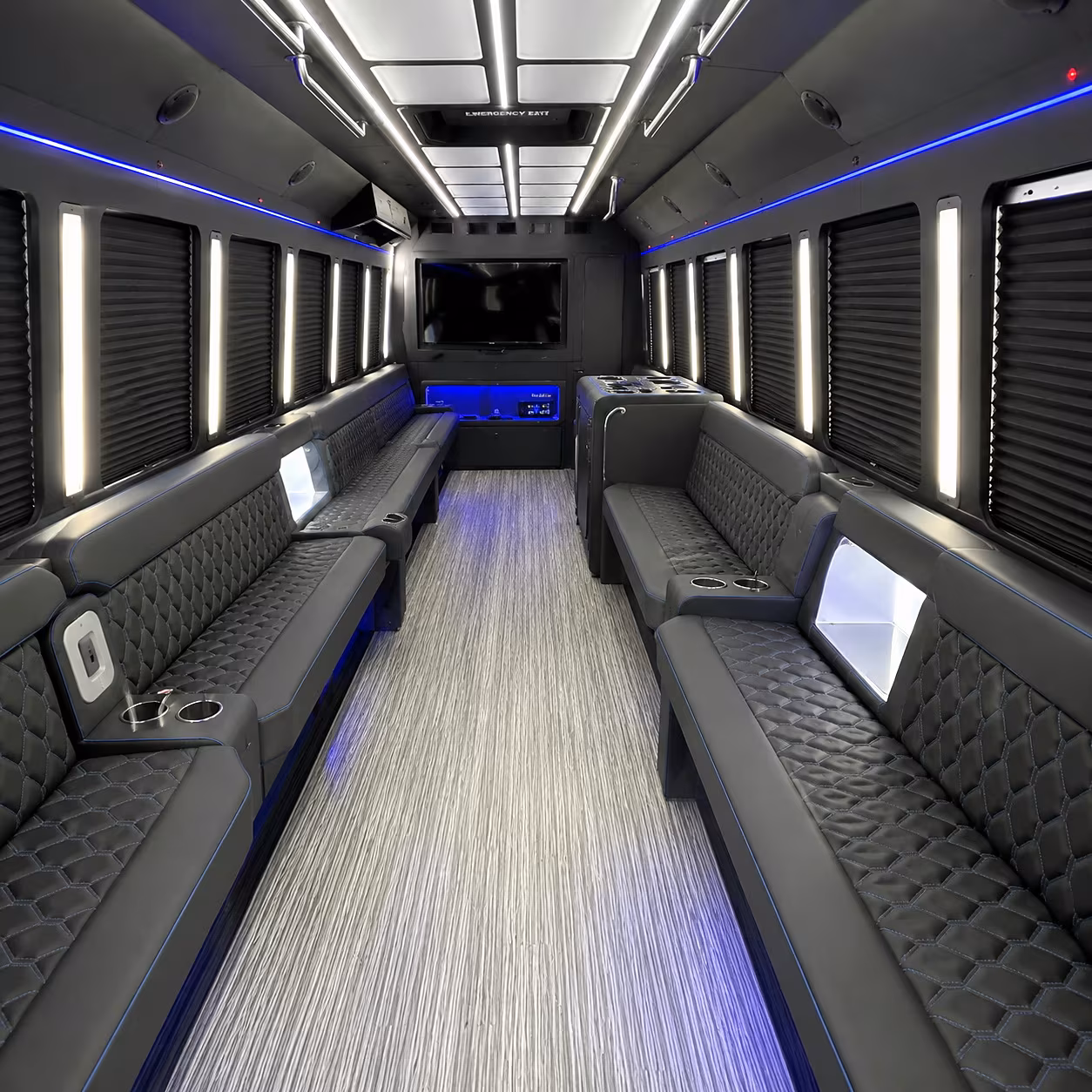 Virginia Beach Sporting Event Transportation party bus interior
